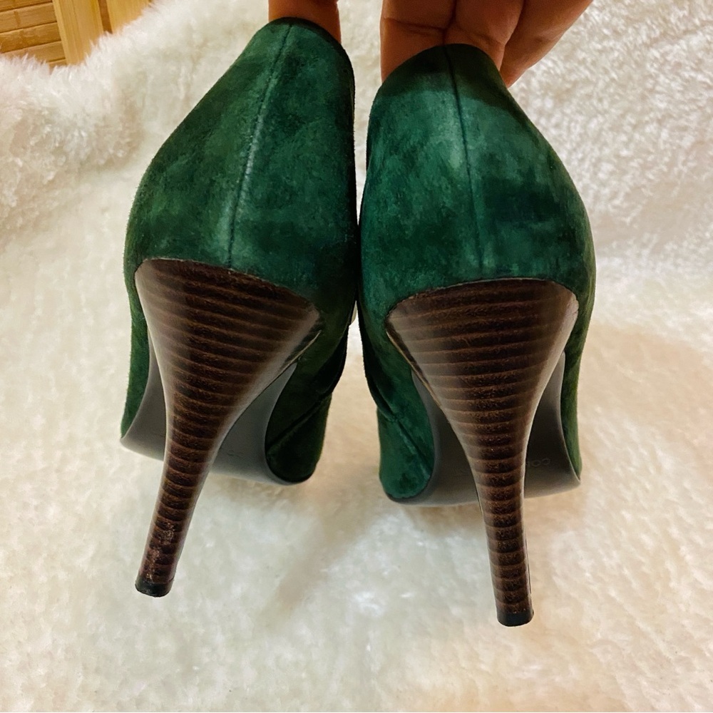 Colin Stuart Green Suede Ankle Booties - Picture 4 of 5